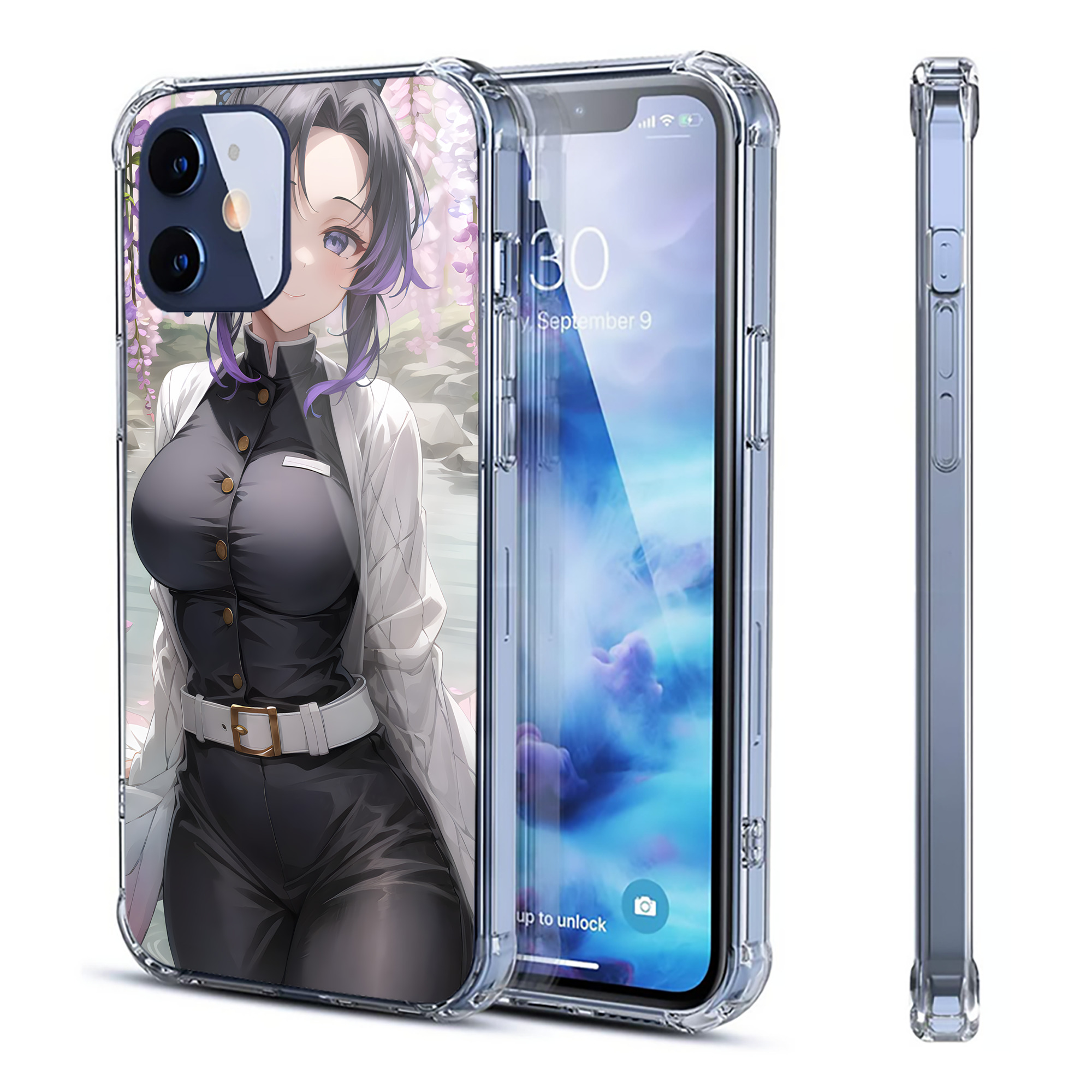 （画像用） 鬼滅の刃（きめつのやいば）蟲柱-胡蝶 しのぶ／こちょう しのぶ Kochou Shinobu 【iPhone 12シリーズ対応】透明スマホケース（クリアソフトケース）
